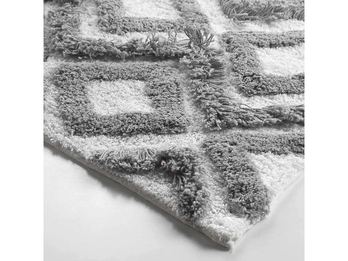 Tapis de Salle de Bain "Ikatis" 50x80cm Blanc & Gris
