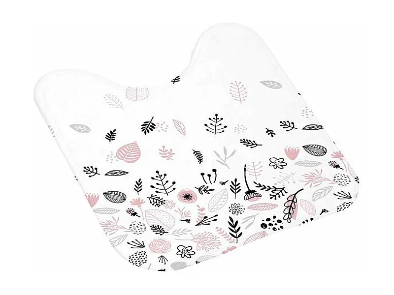Tapis Contour WC "Botanica" 45x45cm Blanc