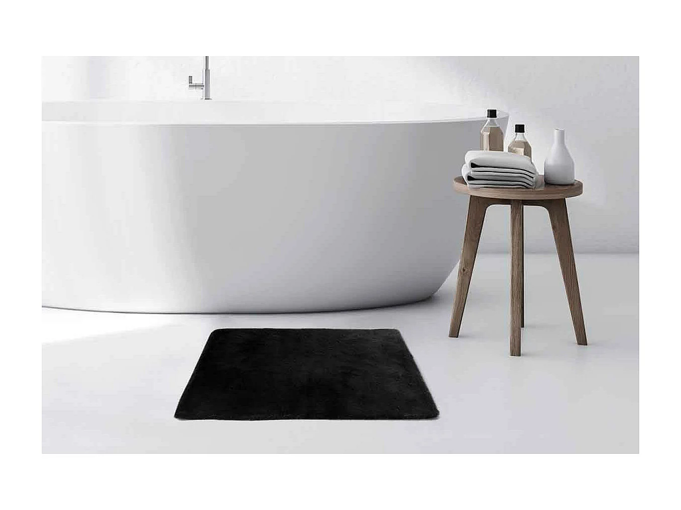 Tapis de Bain Doux Antidérapant "Rabbit" Gris Foncé 50 x 90 cm