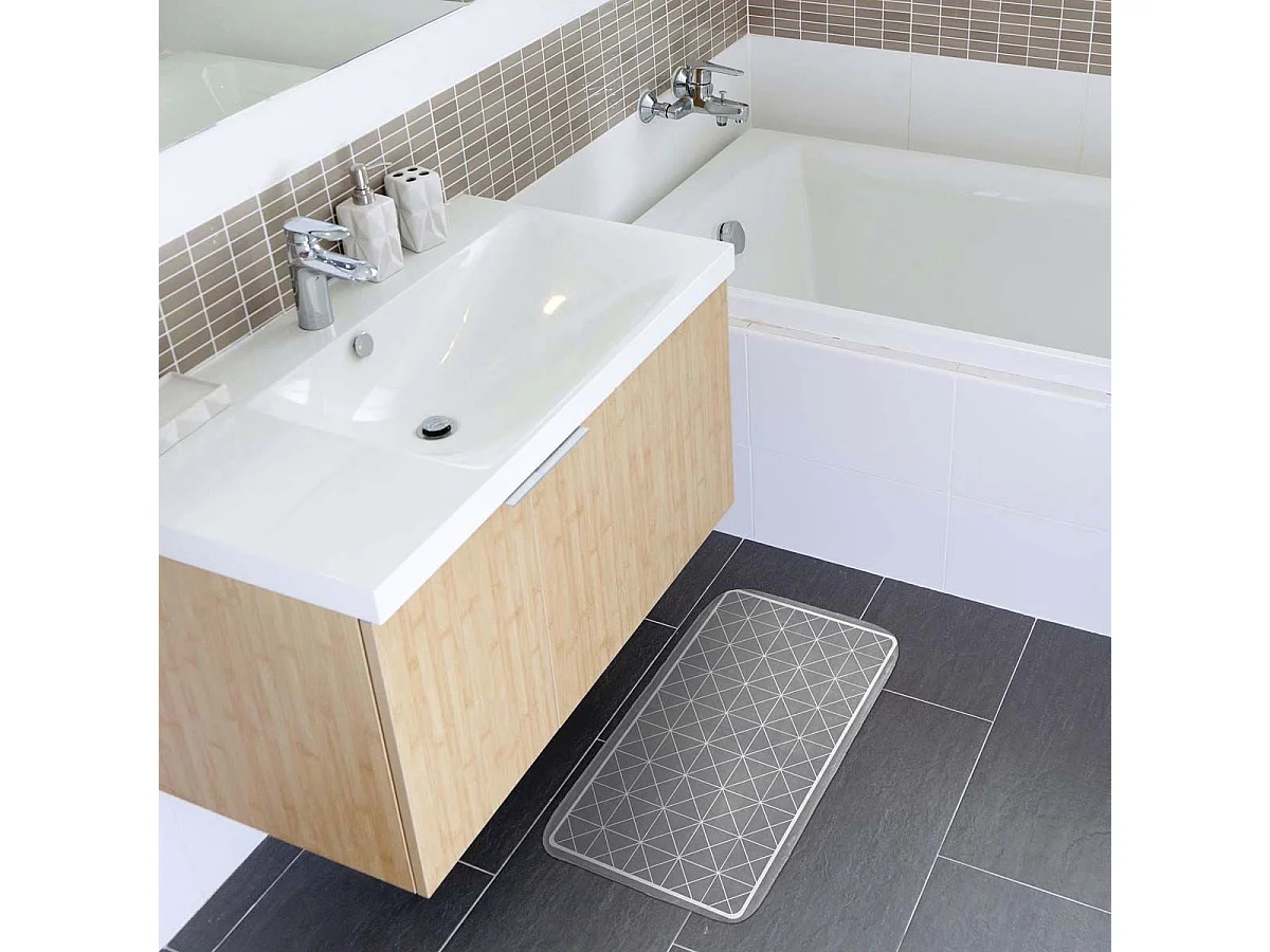 Tapis de Bain Microfibre "Kubia" 45x75cm Gris