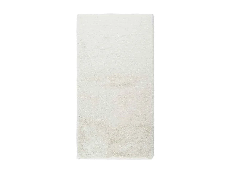 Tapis de Bain Fait à la Main "Rabbit" Blanc 50 x 90 cm