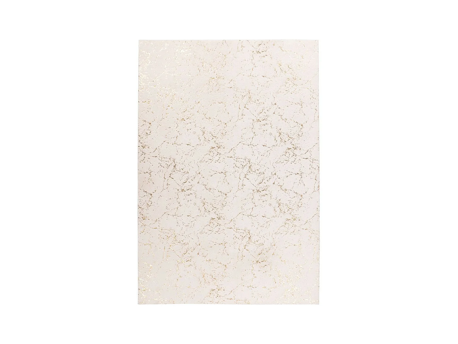 Tapis Géométrique à Poils Longs "Bijou" Crème & Or 80 x 150 cm