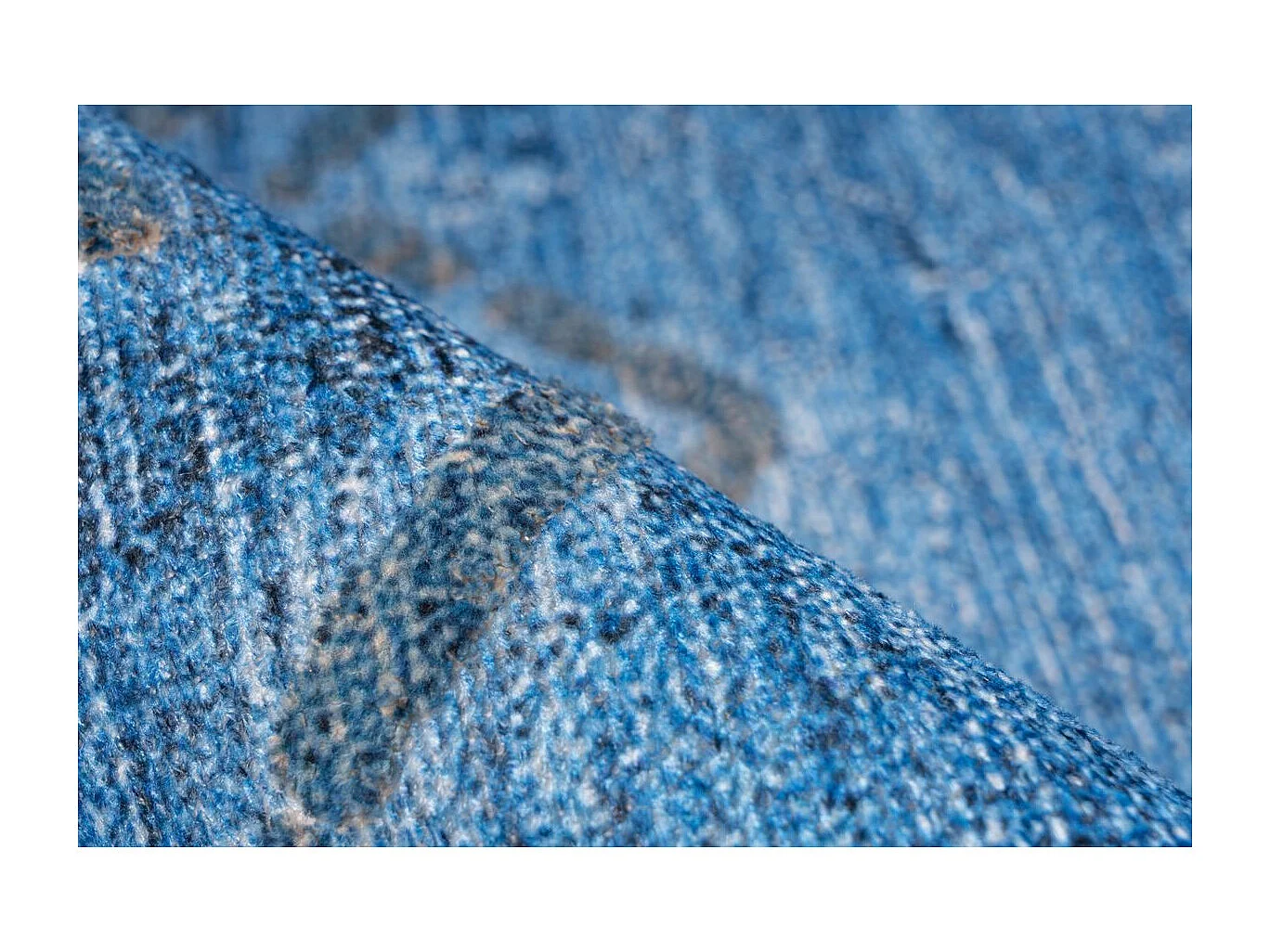 Tapis Tissé à Poils Courts "Antique" Bleu 160 x 230 cm