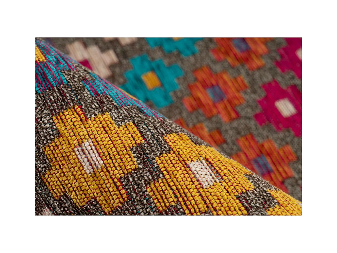 Tapis Tissé Imprimé "Primavera" Multicolore 120 x 180 cm