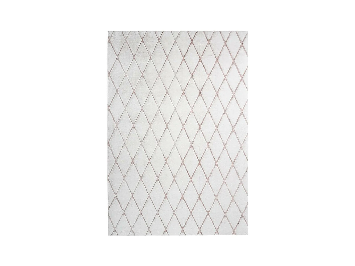 Tapis Shaggy Géométrique "Vivica" Blanc & Rose 160 x 230 cm