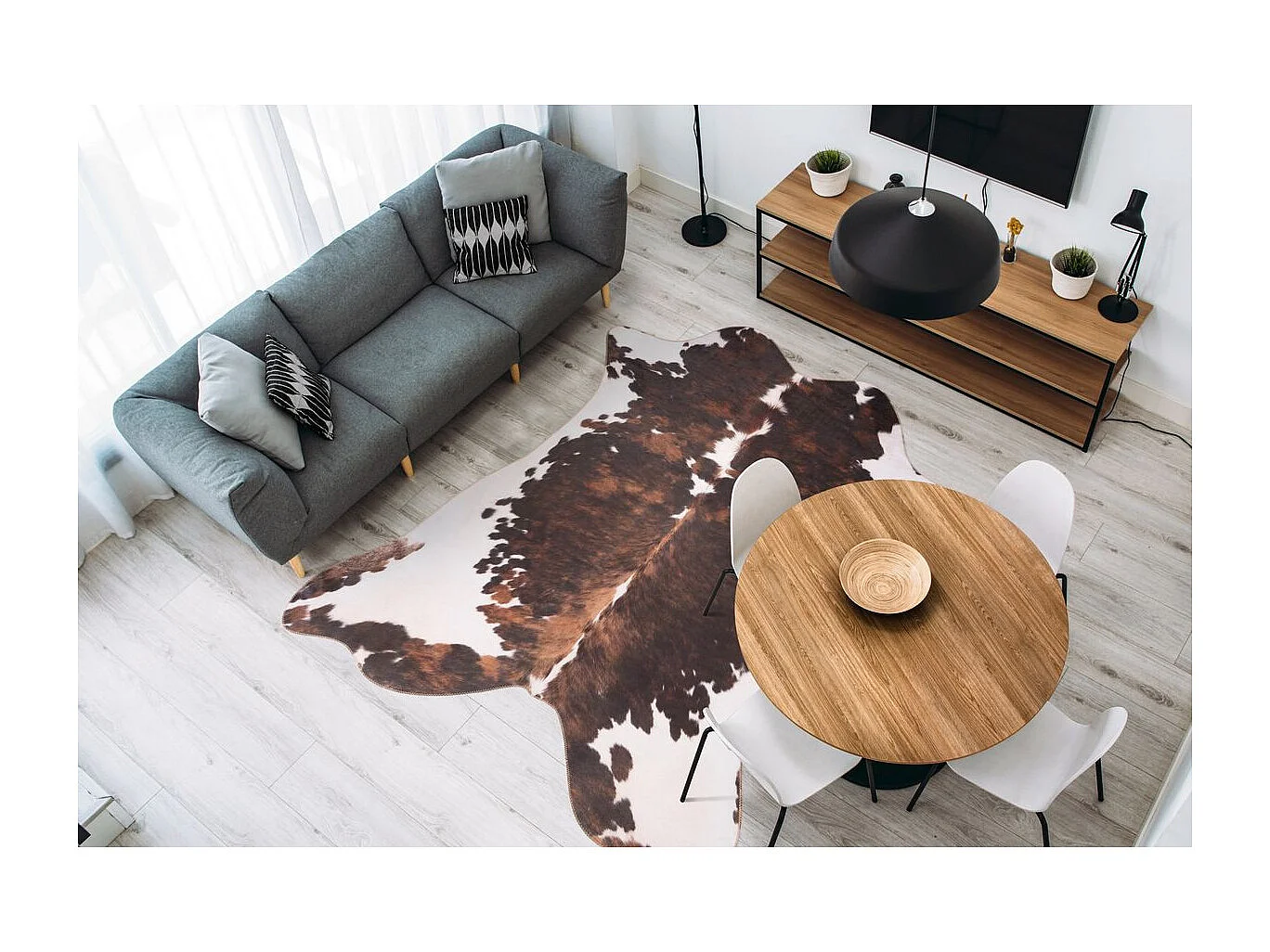 Tapis Animal Imitation Fourrure "Western" Marron 160 x 220 cm