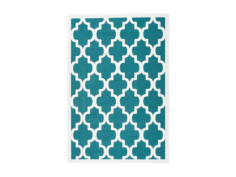 Tapis Vintage à Poils Courts "Manolya" Turquoise 160 x 230 cm