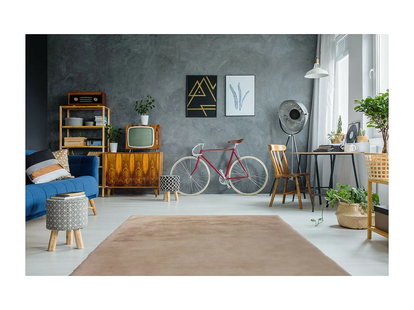 Tapis Tufté à la Main à Poils Longs "Rabbit" Crème 160 x 230 cm