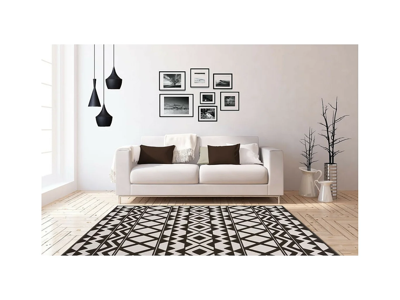 Tapis Ethnique à Poils Courts "Esperanto VII" Marron 160 x 230 cm