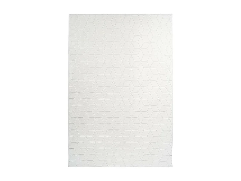 Tapis Shaggy Effet 3D "Vivica" Blanc 120 x 160 cm