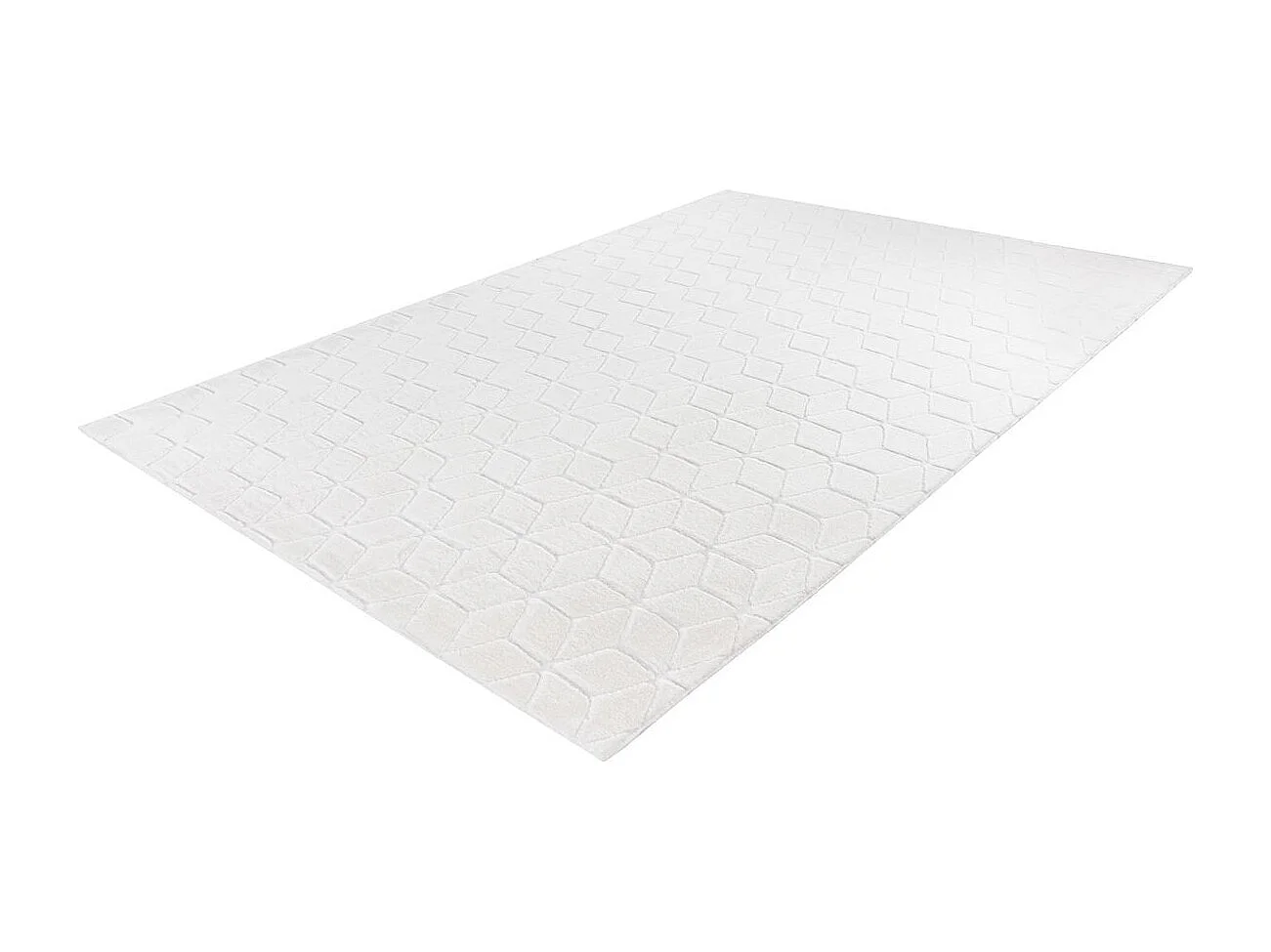 Tapis Shaggy Effet 3D "Vivica" Blanc 120 x 160 cm