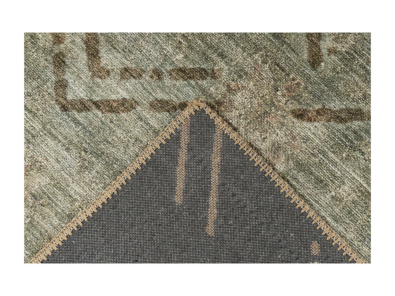 Tapis Tissé à Poils Courts "Antique" Kaki 120 x 180 cm