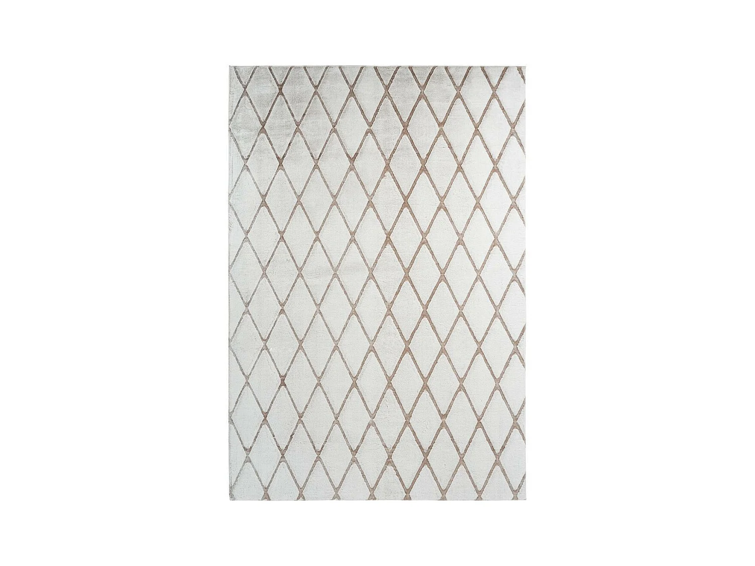 Tapis Shaggy Géométrique "Vivica" Blanc & Taupe 160 x 230 cm