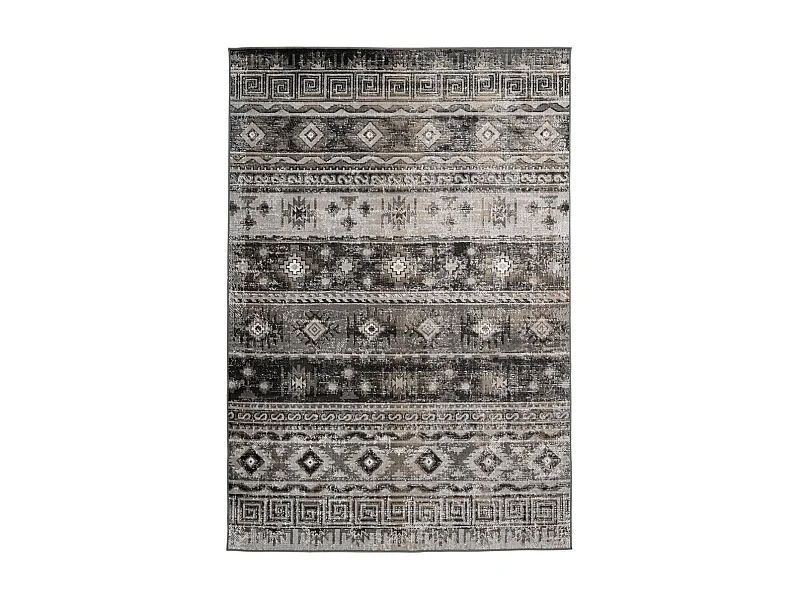 Tapis Ethnique à Poils Courts "Ariya" Gris 120 x 170 cm