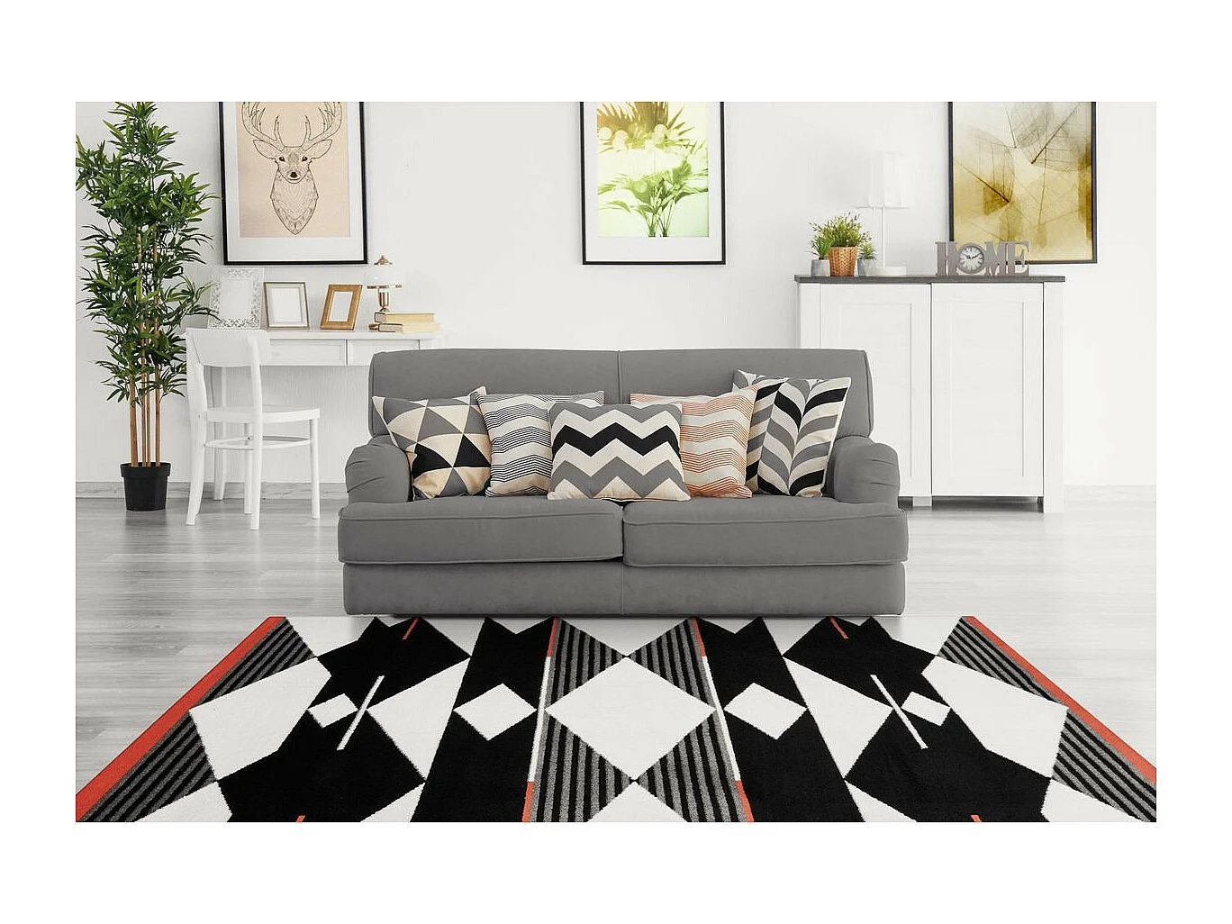 Tapis Ethnique à Poils Courts "Broadway V" Noir 120 x 170 cm