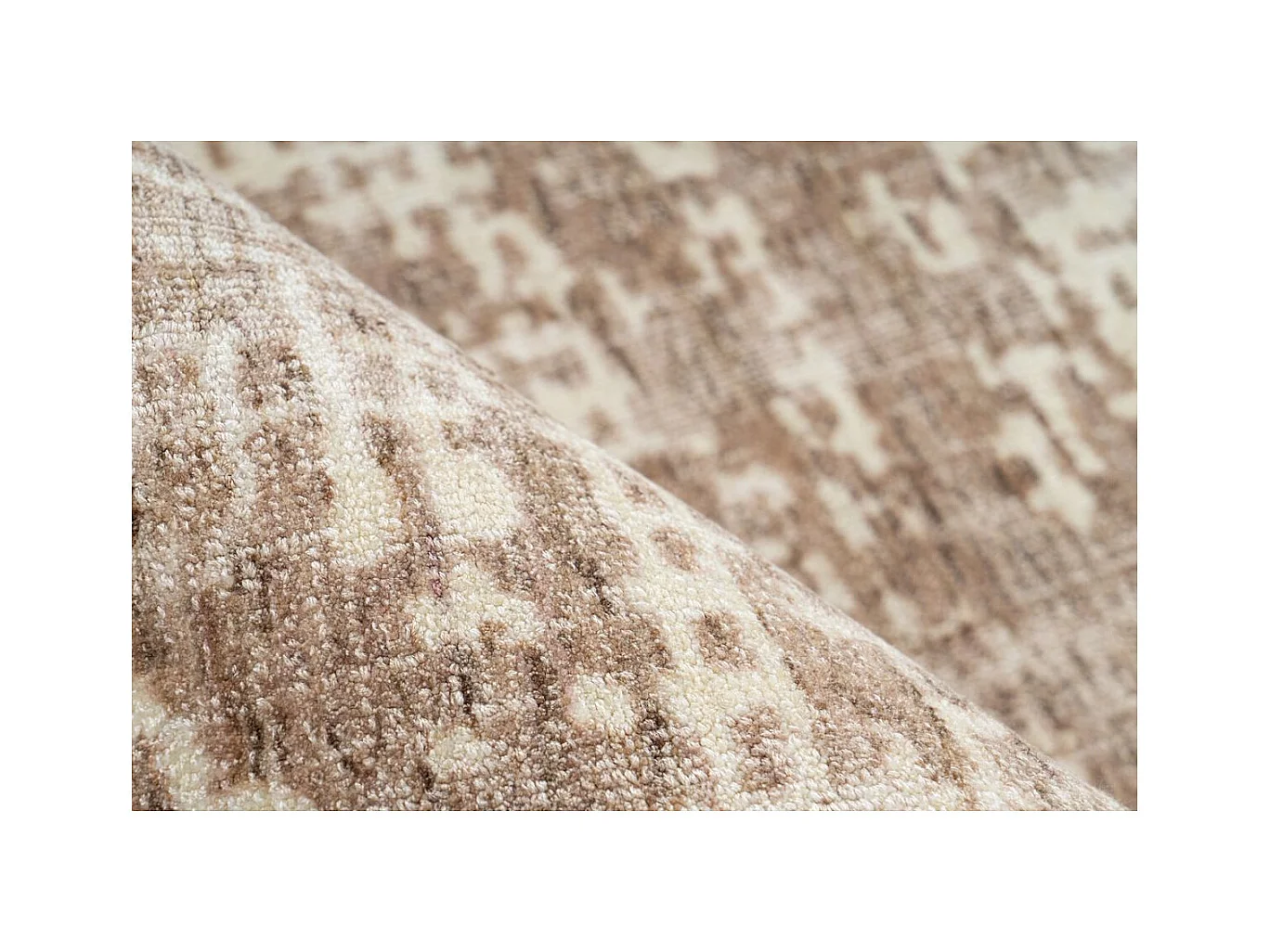 Tapis Tissé à Poils Courts "Puerto" Beige & Crème 120 x 170 cm