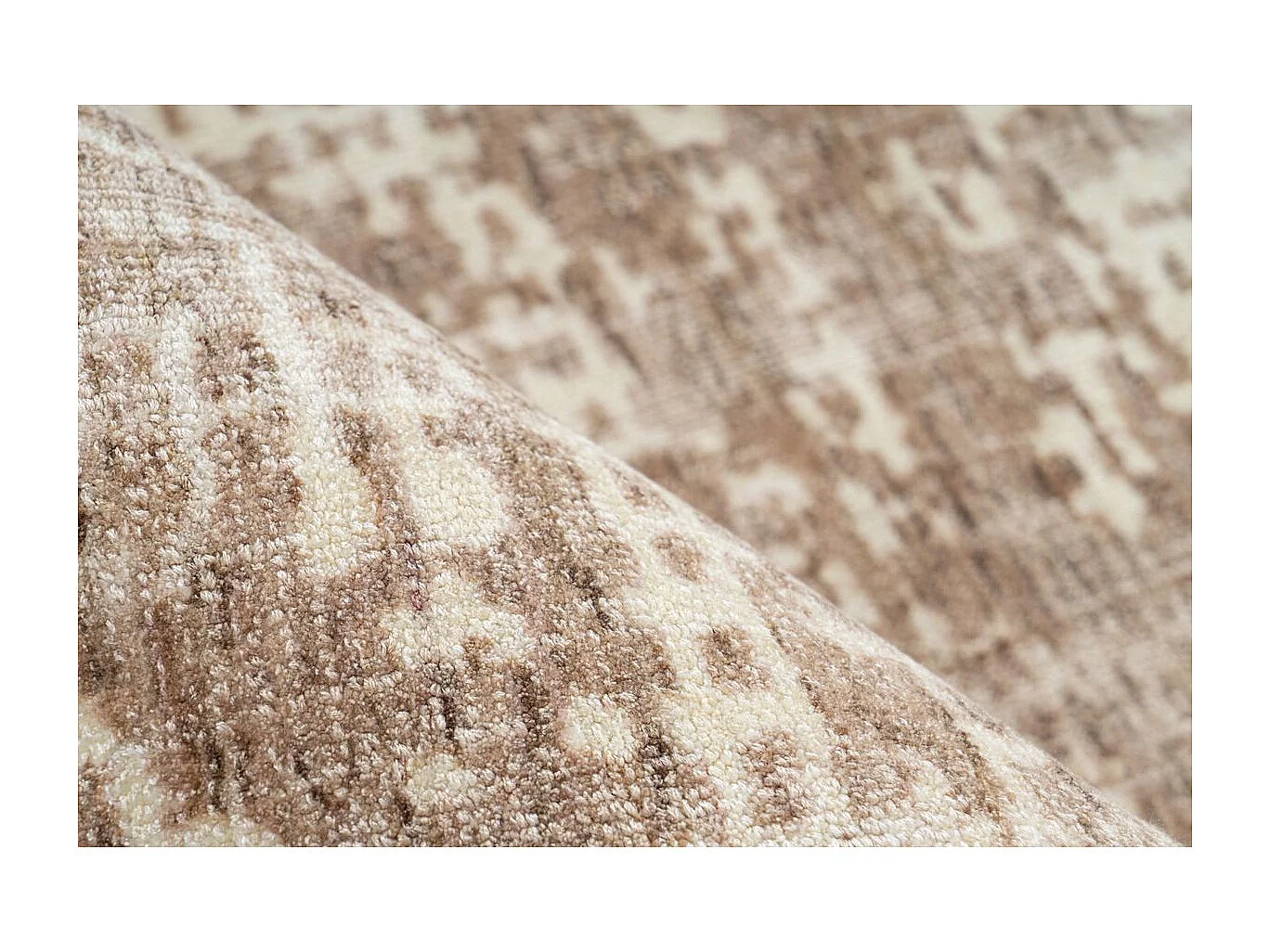 Tapis Tissé à Poils Courts "Puerto" Beige & Crème 120 x 170 cm