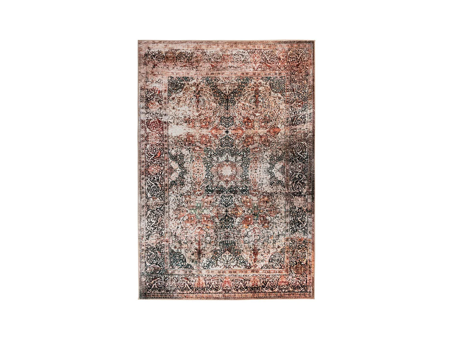 Tapis Tissé Vintage à Poils Plats "Saphira" Beige 80 x 150 cm