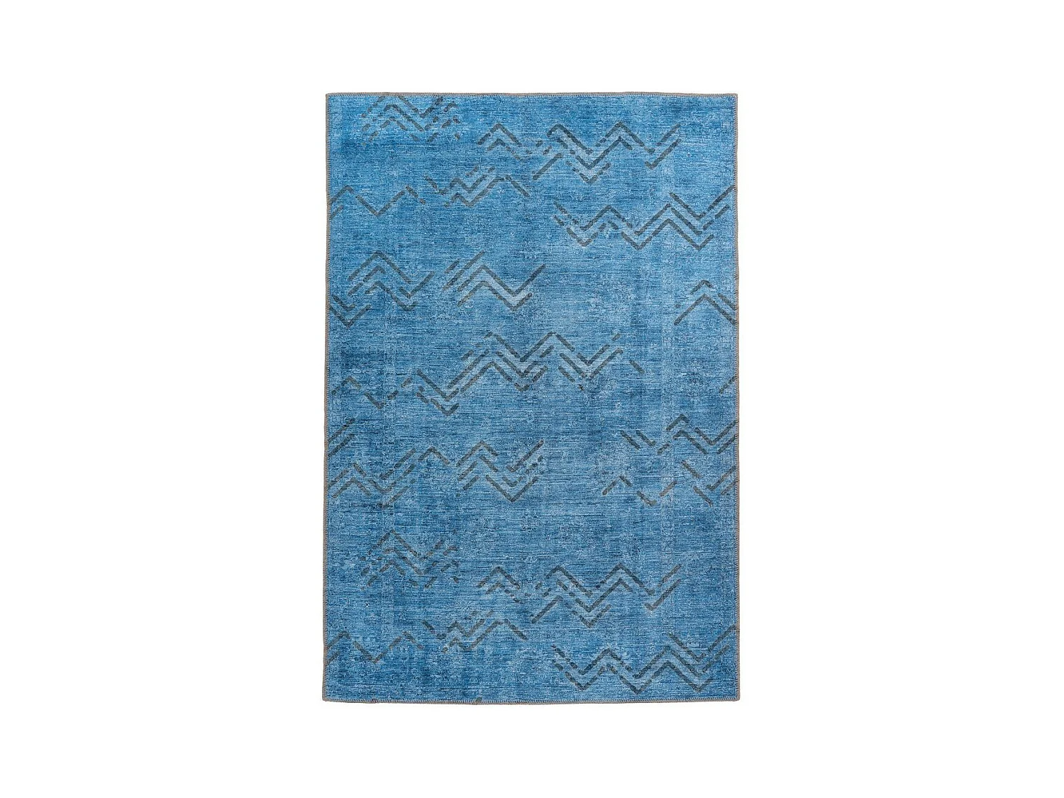 Tapis Tissé à Poils Courts "Antique" Bleu 80 x 150 cm