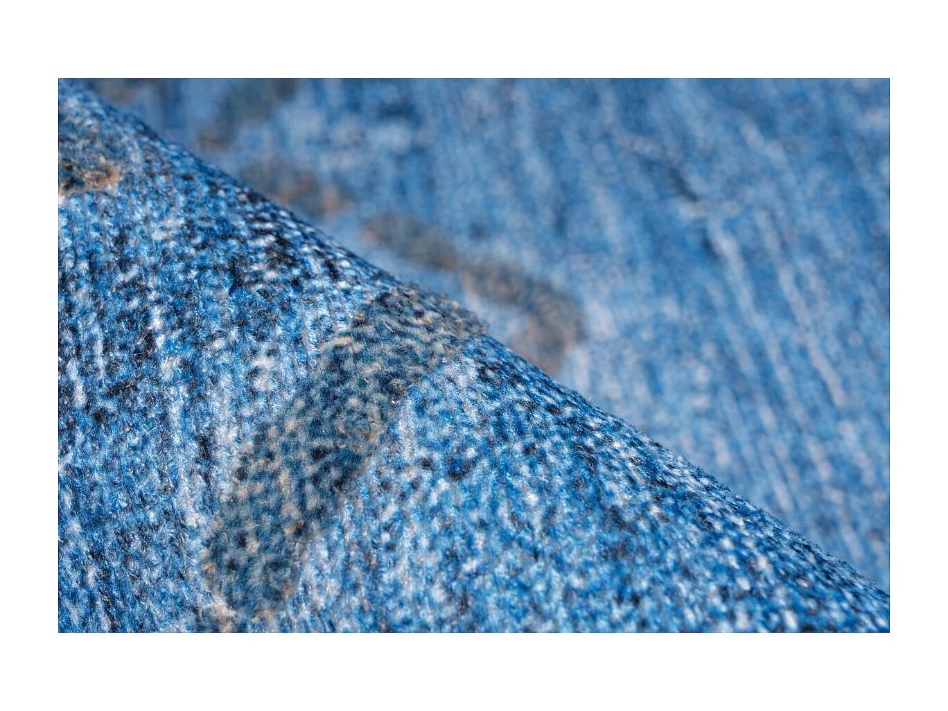 Tapis Tissé à Poils Courts "Antique" Bleu 80 x 150 cm