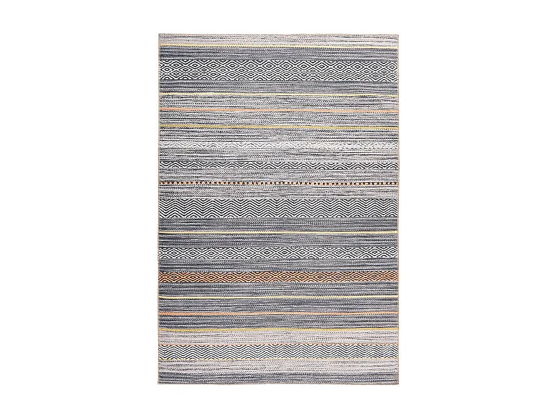 Tapis Tissé Rayé Vintage à Motifs "Faye" Multicolore 75 x 150 cm