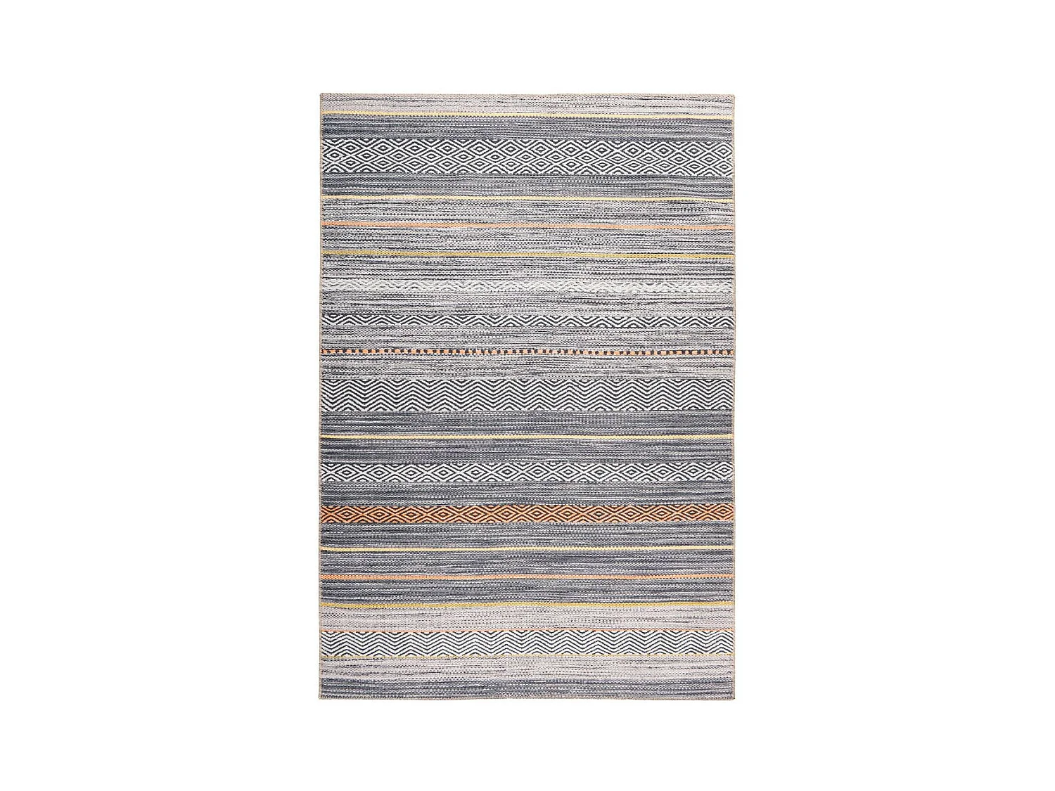 Tapis Tissé Rayé Vintage à Motifs "Faye" Multicolore 75 x 150 cm