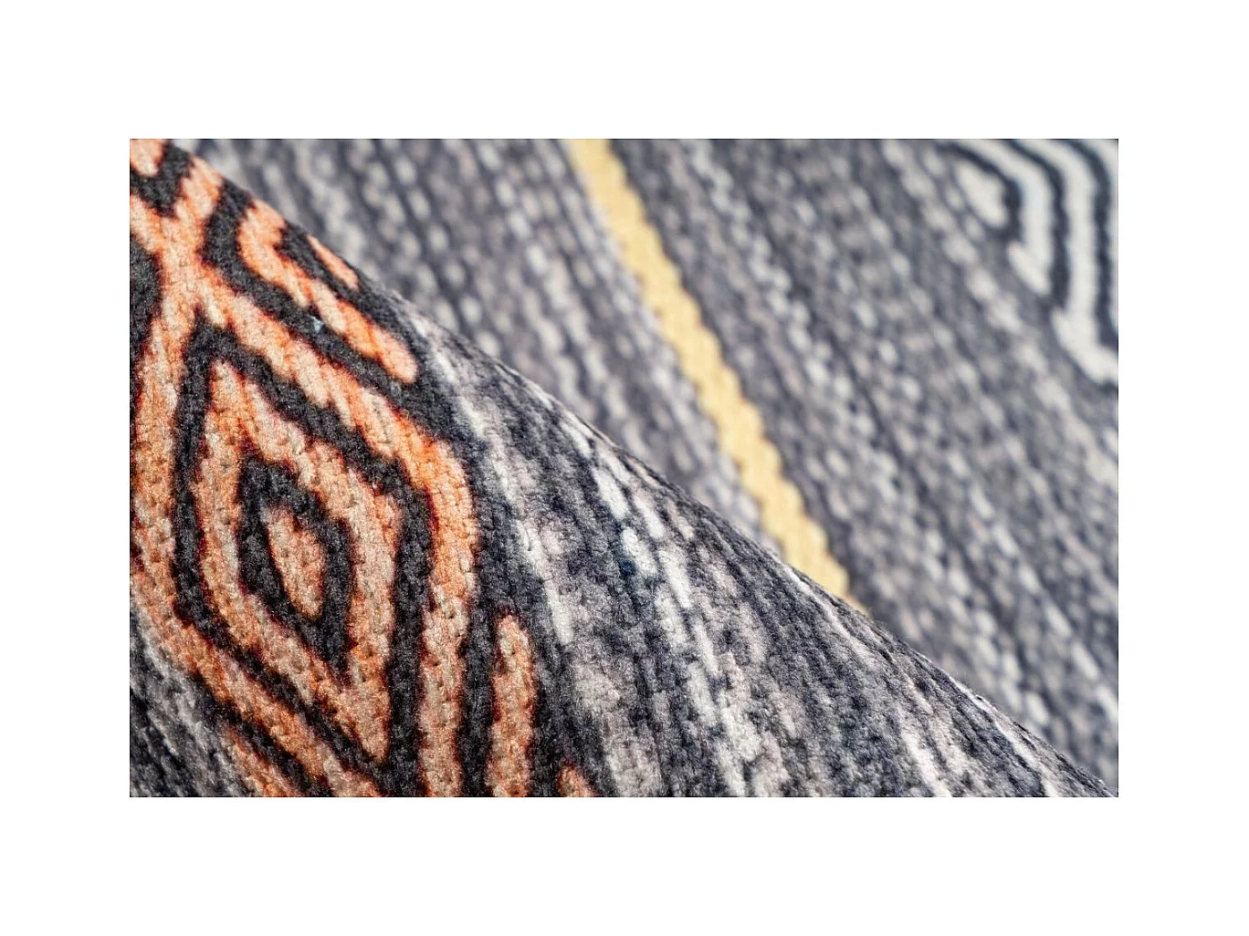 Tapis Tissé Rayé Vintage à Motifs "Faye" Multicolore 75 x 150 cm