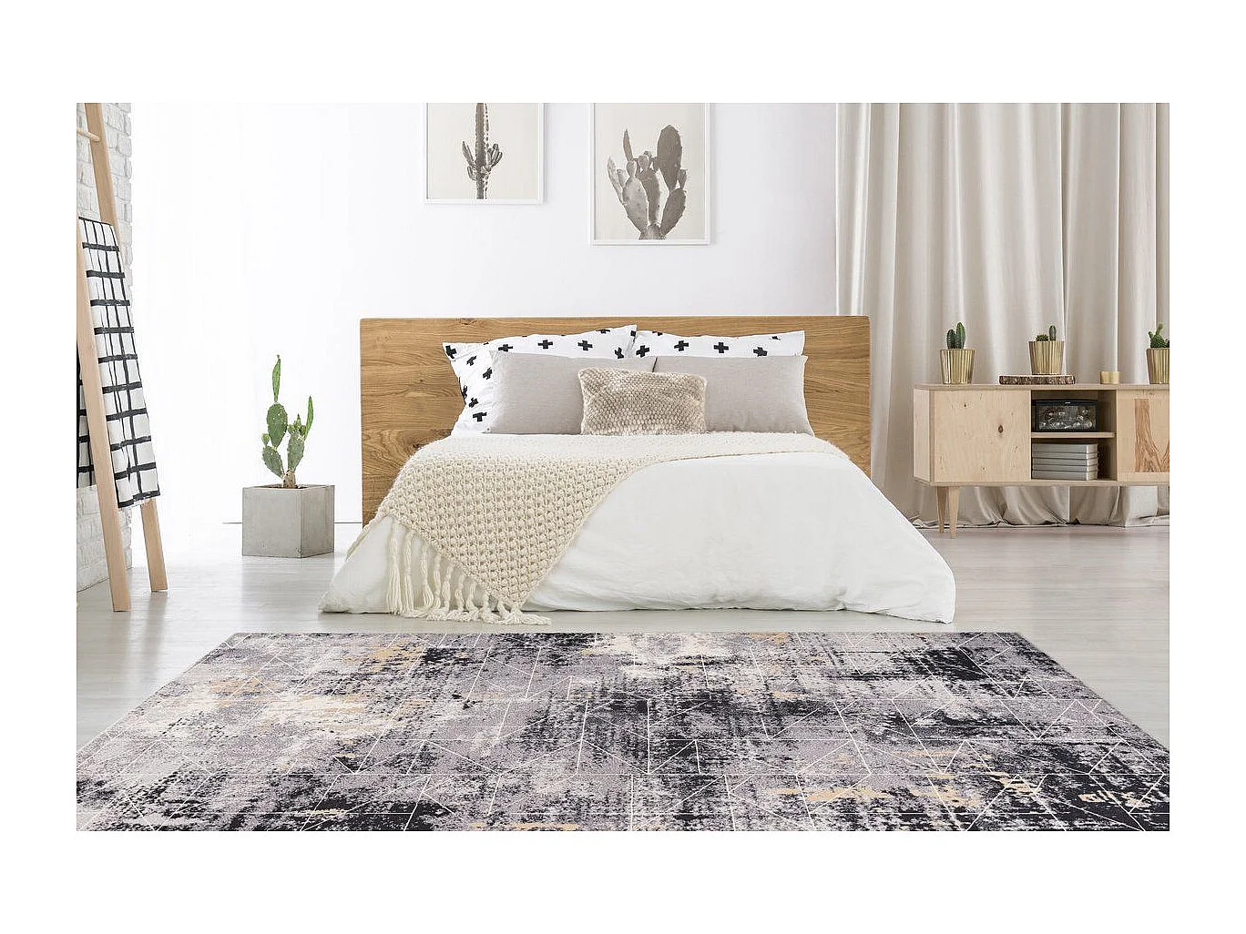 Tapis Imprimé Tissé à la Main "Piedmont" Multicolore 120 x 170 cm