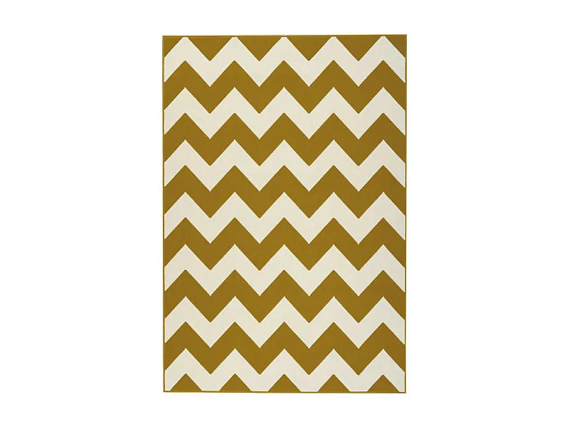 Tapis Géométrique à Poils Courts "Manolya" Or 80 x 150 cm