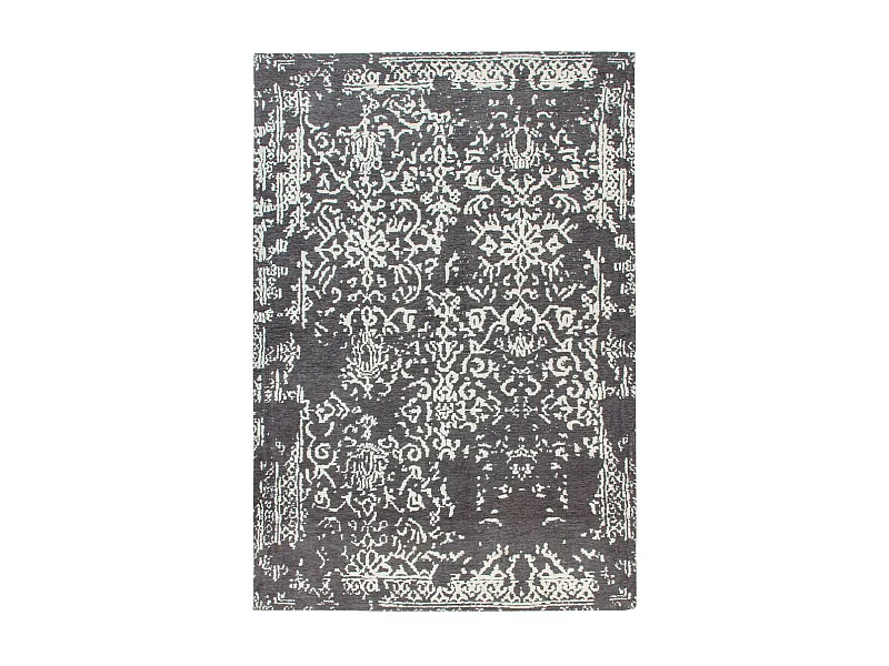 Tapis Jacquard Vintage "River" Gris & Anthracite 80 x 150 cm