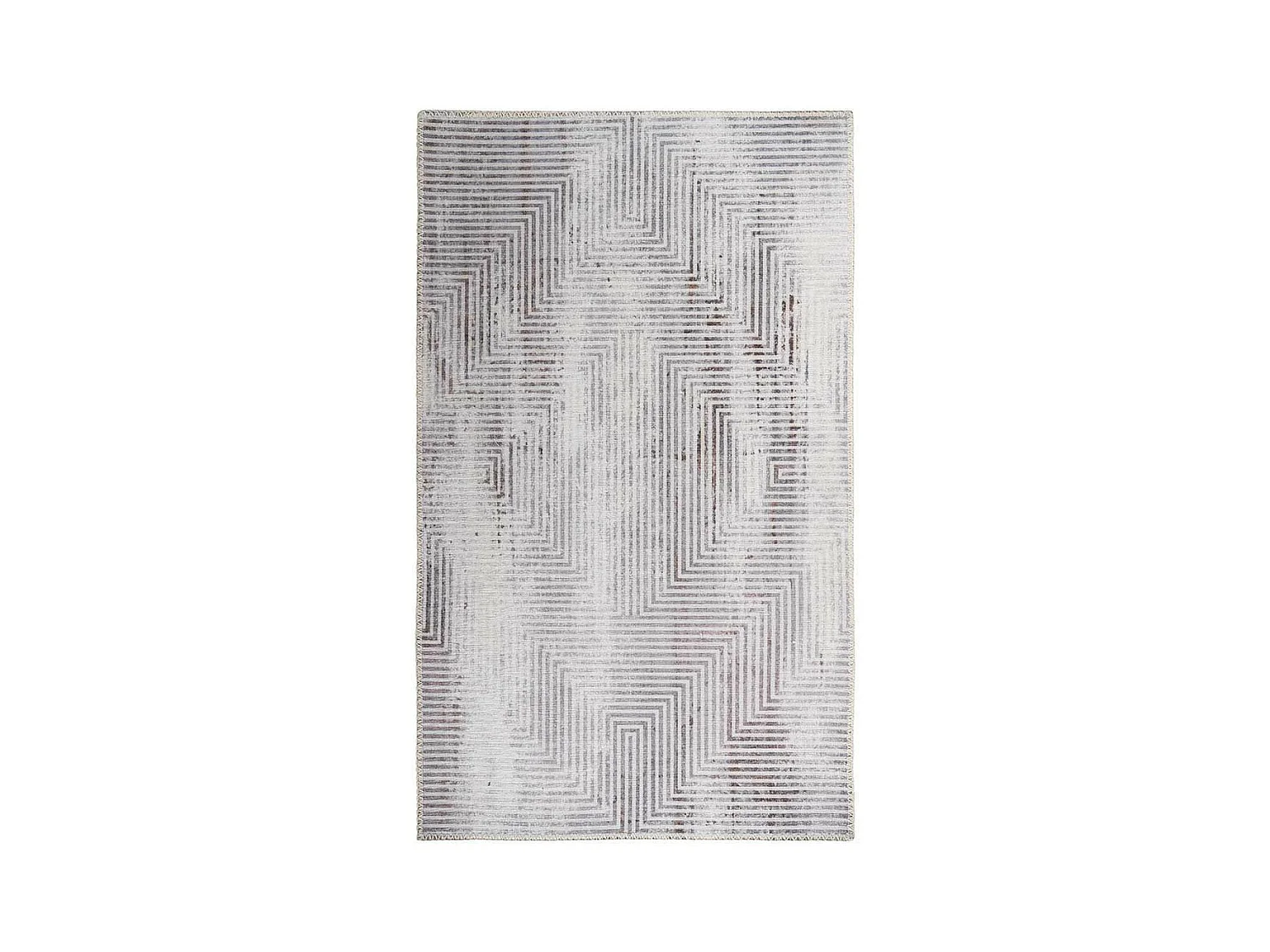 Tapis Tissé Imprimé à Poils Plats "Maya VI" Gris 200 x 290 cm