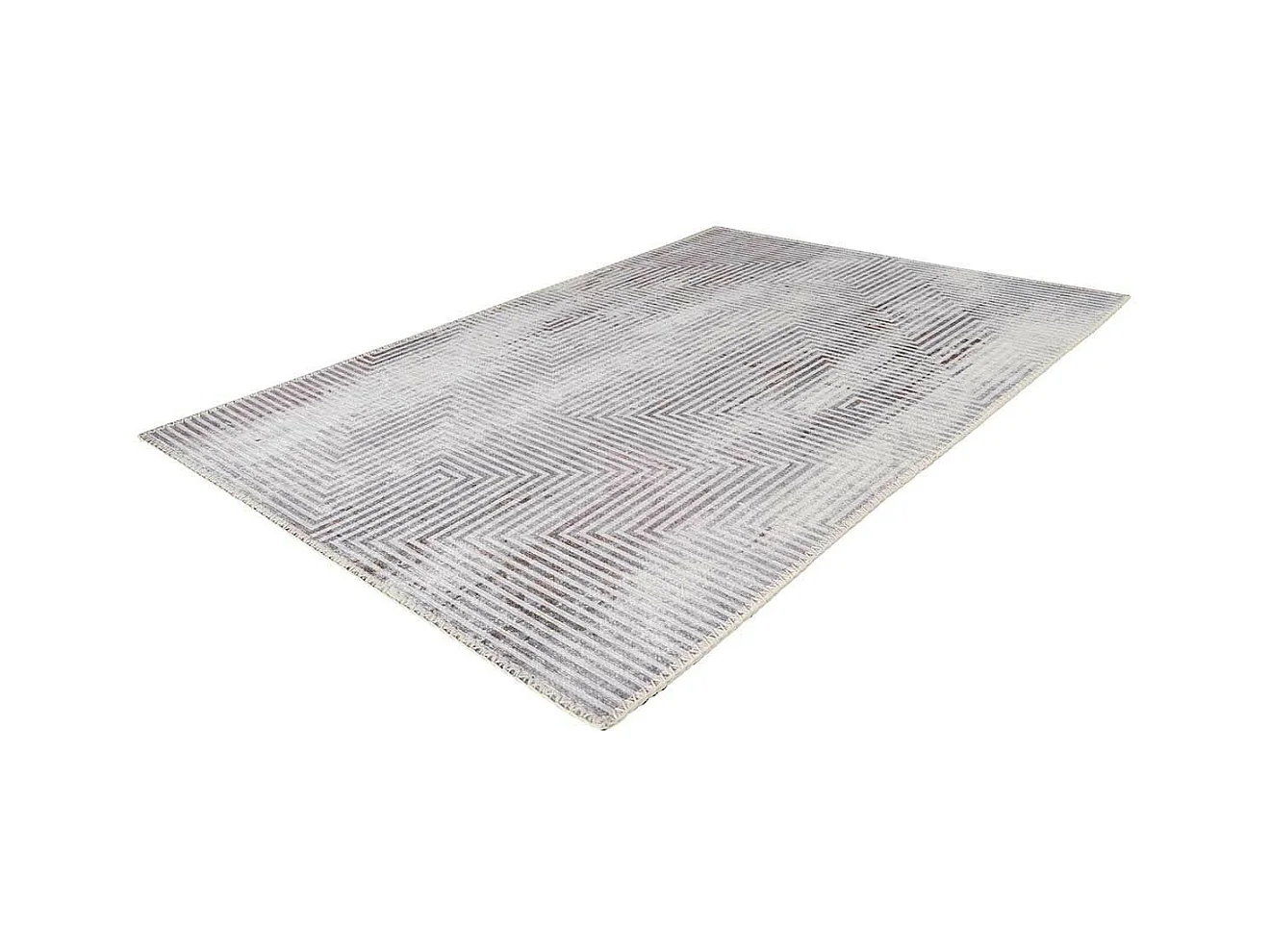 Tapis Tissé Imprimé à Poils Plats "Maya VI" Gris 200 x 290 cm