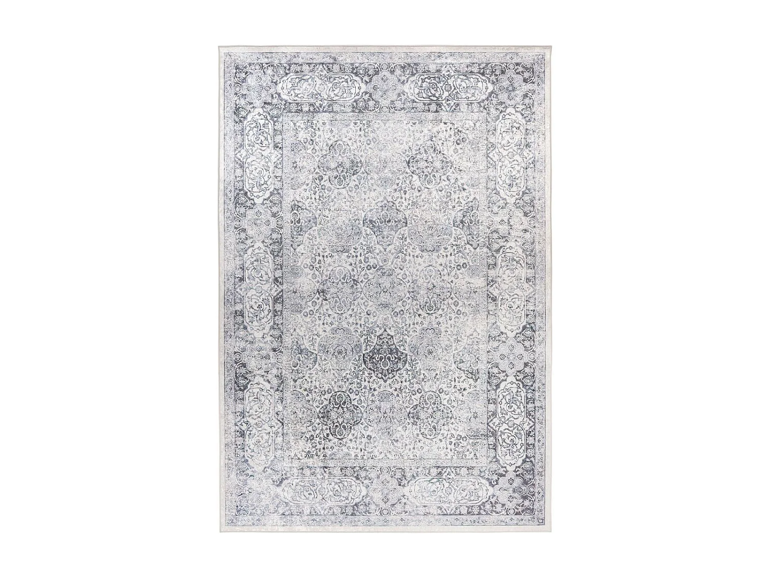 Tapis Vintage à Poils Plats "Rhodin" Gris 120 x 170 cm