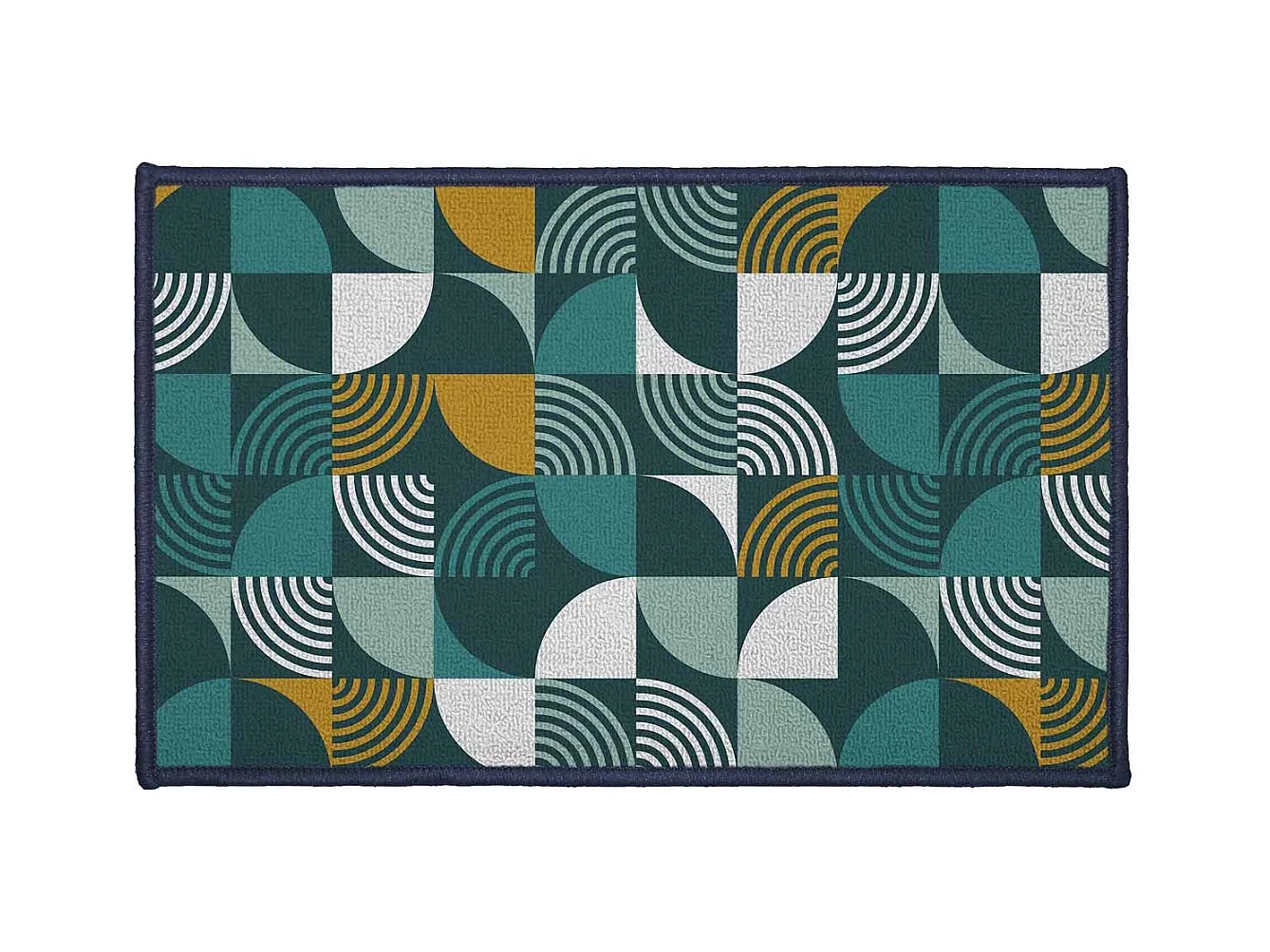 Tapis Déco Imprimé "Rythmo" 50x80cm Bleu