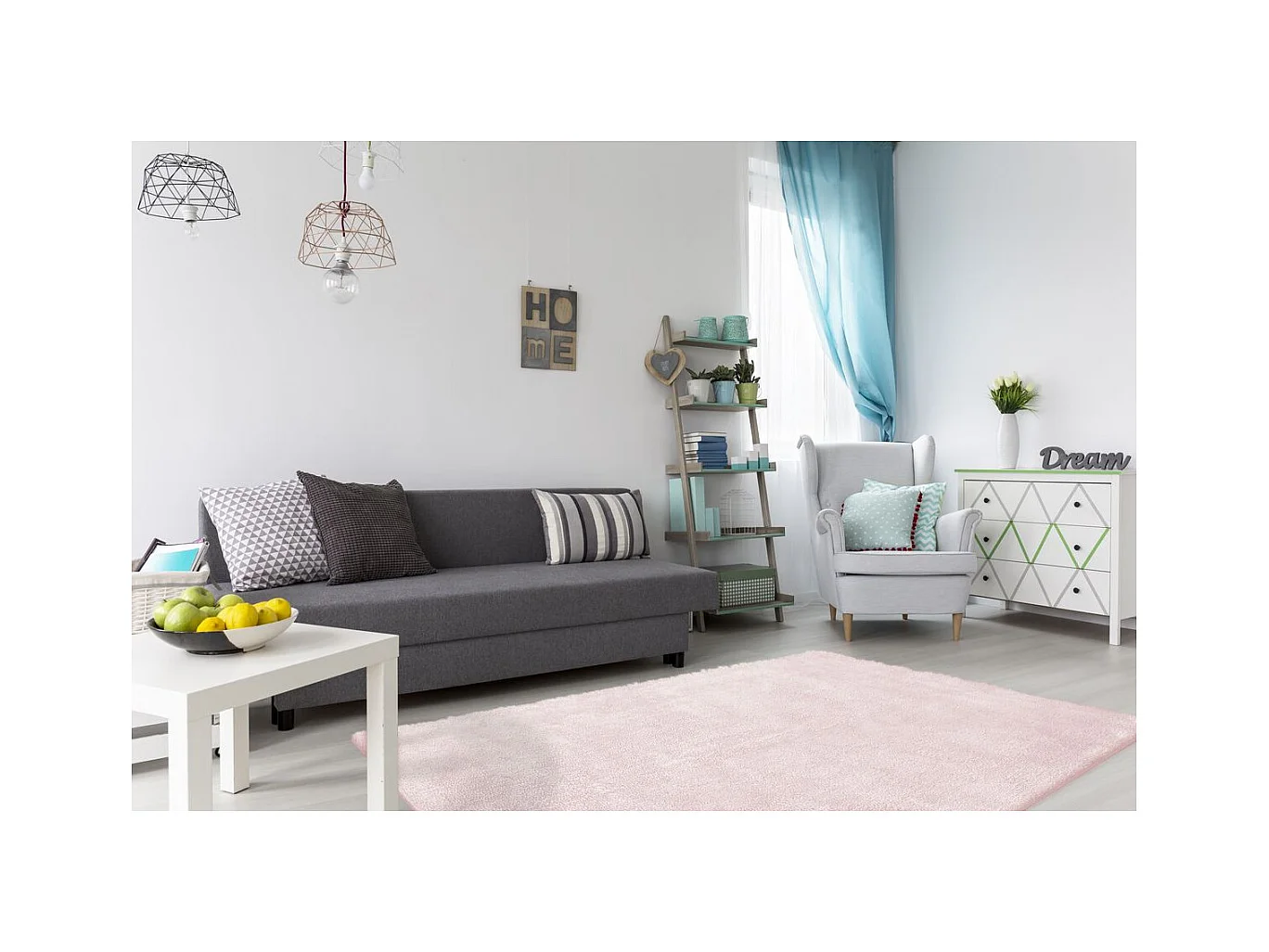 Tapis Shaggy Fait Main "Bali" Rose 160 x 230 cm