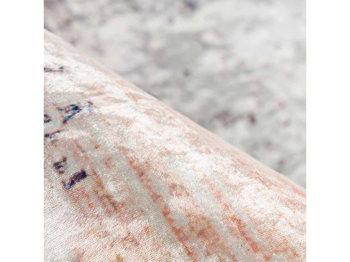 Tapis Vintage Imprimé à Poils Plats "Rhodin" Crème 80 x 150 cm