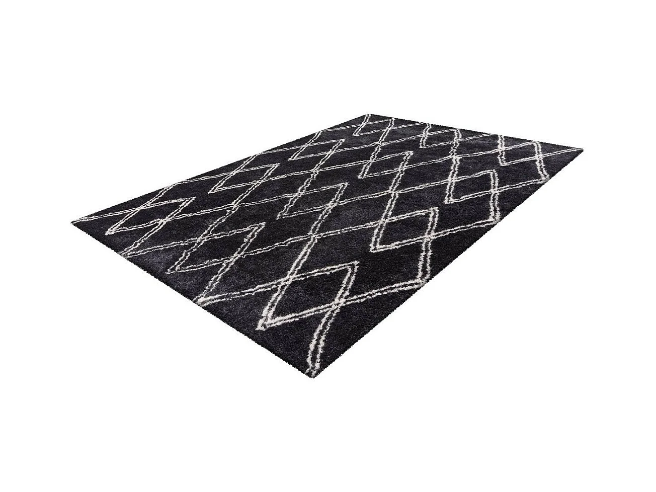 Tapis Tissé Géométrique "Orlando" Anthracite 80 x 150 cm