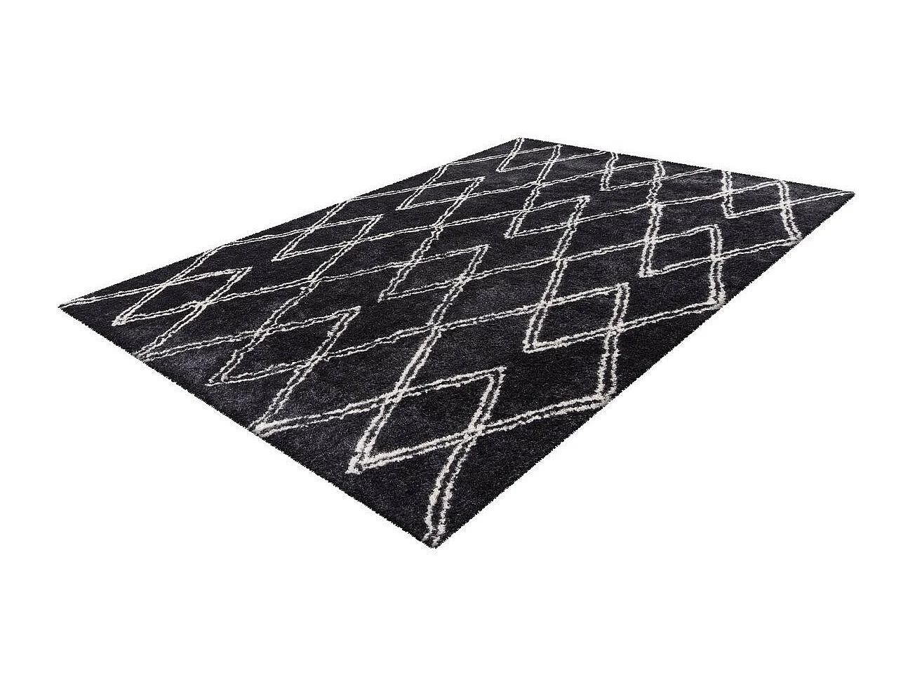 Tapis Tissé Géométrique "Orlando" Anthracite 80 x 150 cm