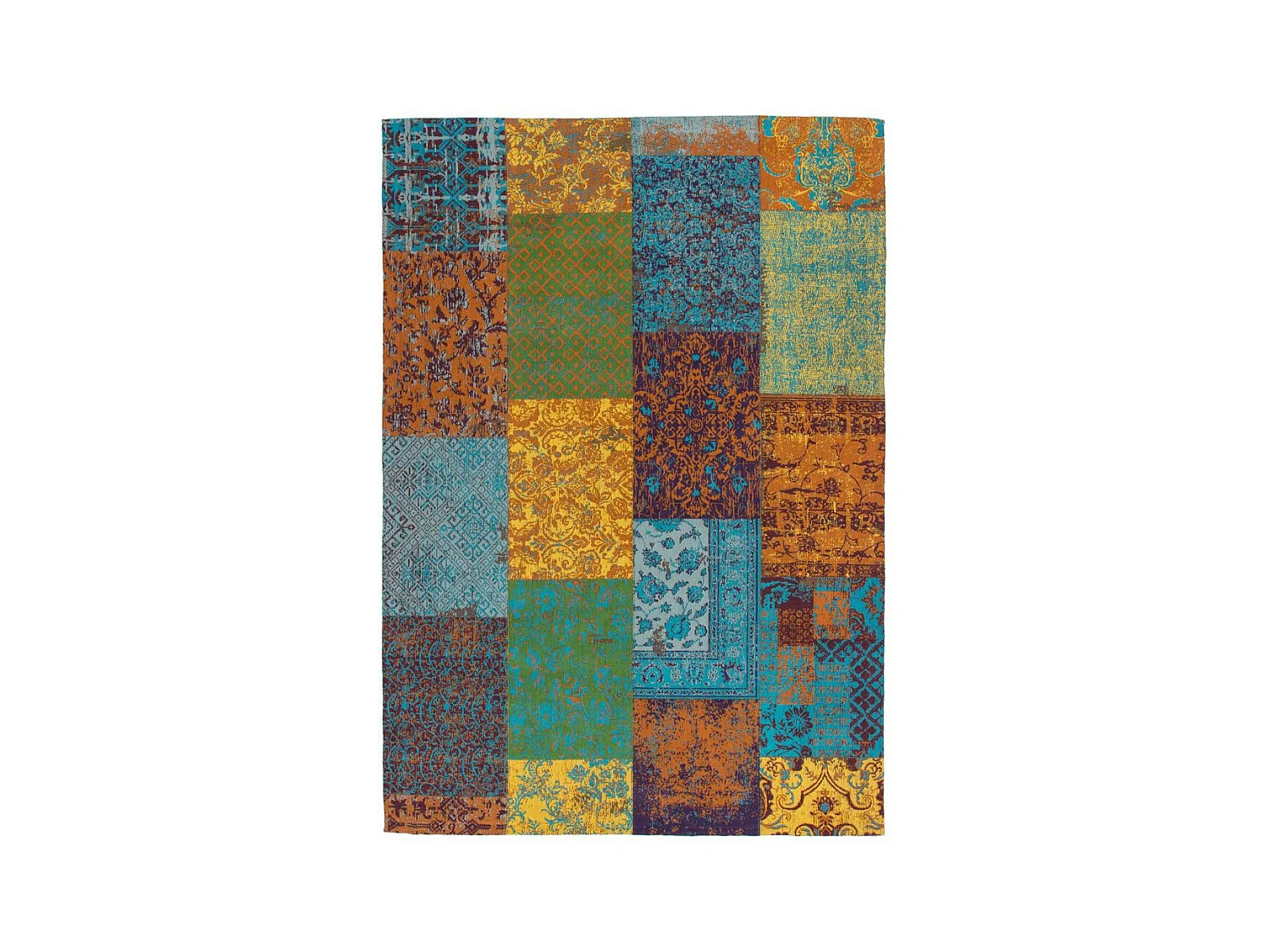 Tapis Tissé Vintage Patchwork "Symphony" Multicolore 80 x 150 cm