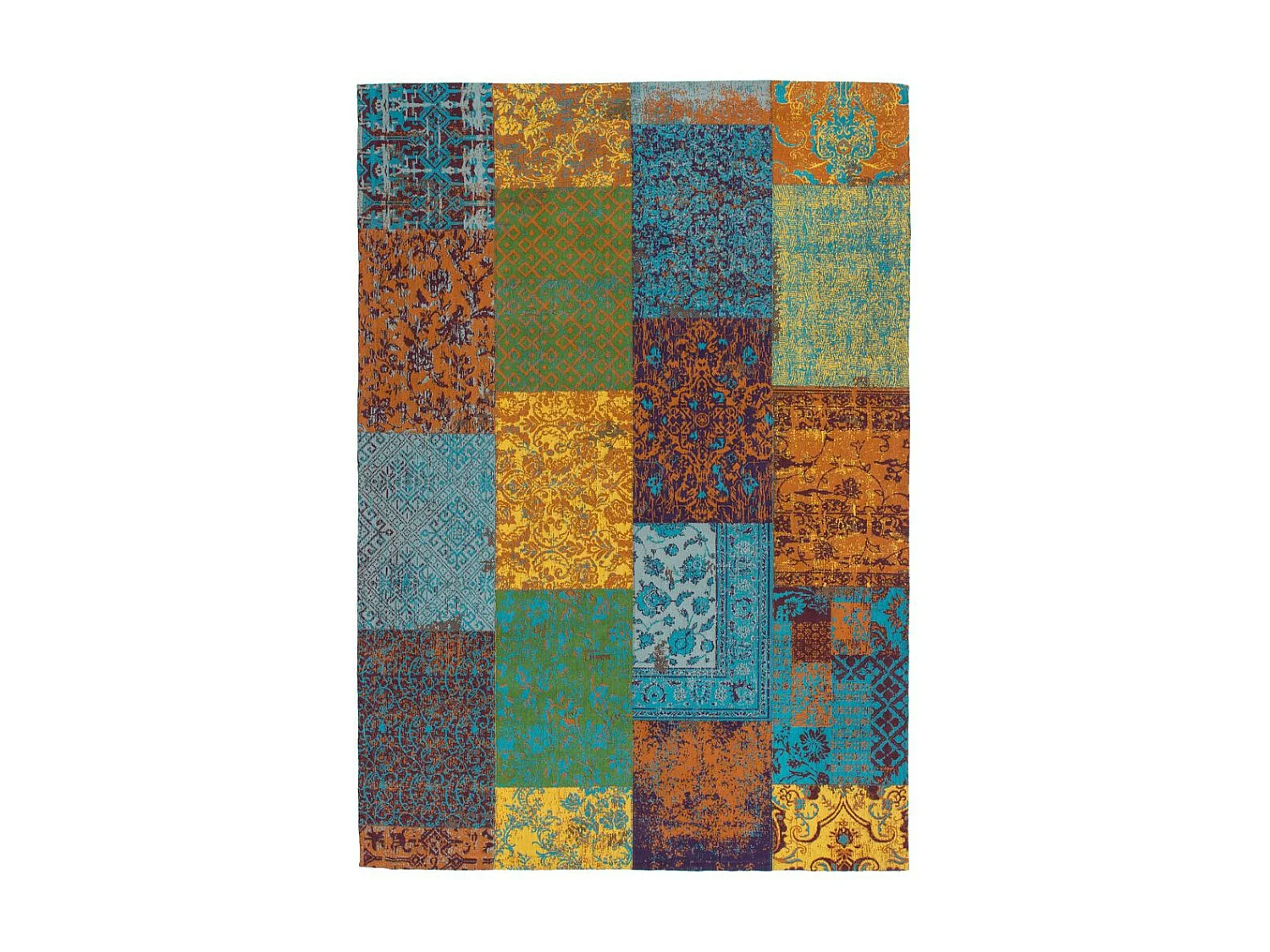 Tapis Tissé Vintage Patchwork "Symphony" Multicolore 80 x 150 cm