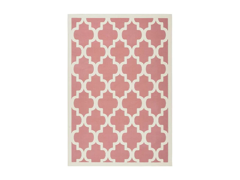 Tapis Vintage à Poils Courts "Manolya" Rose 160 x 230 cm