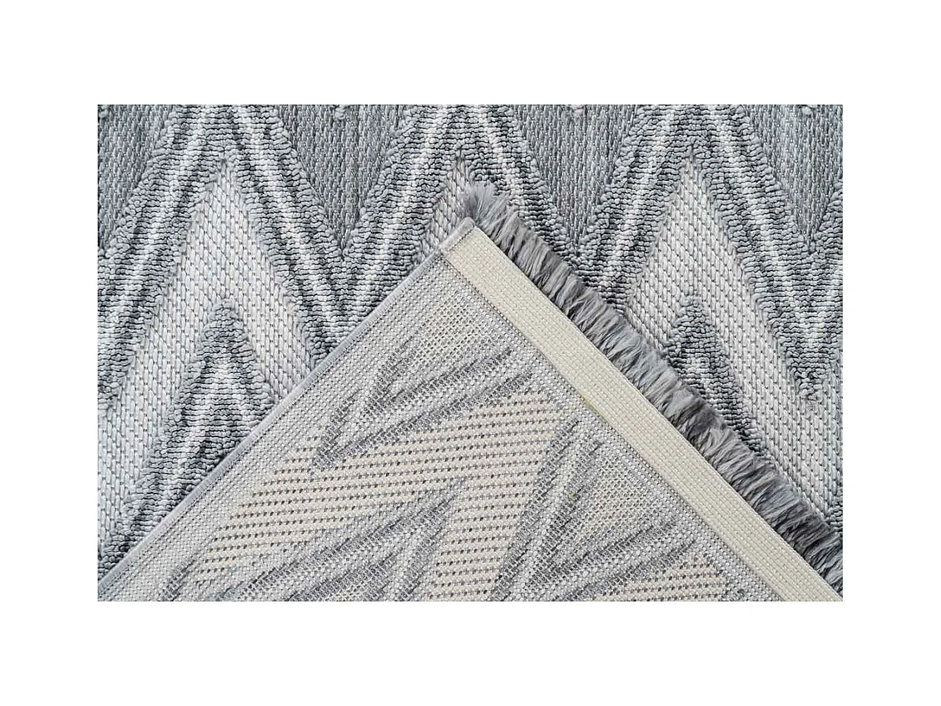 Tapis Tissé Ethnique à Poils Courts "Sarai" Gris 80 x 150 cm