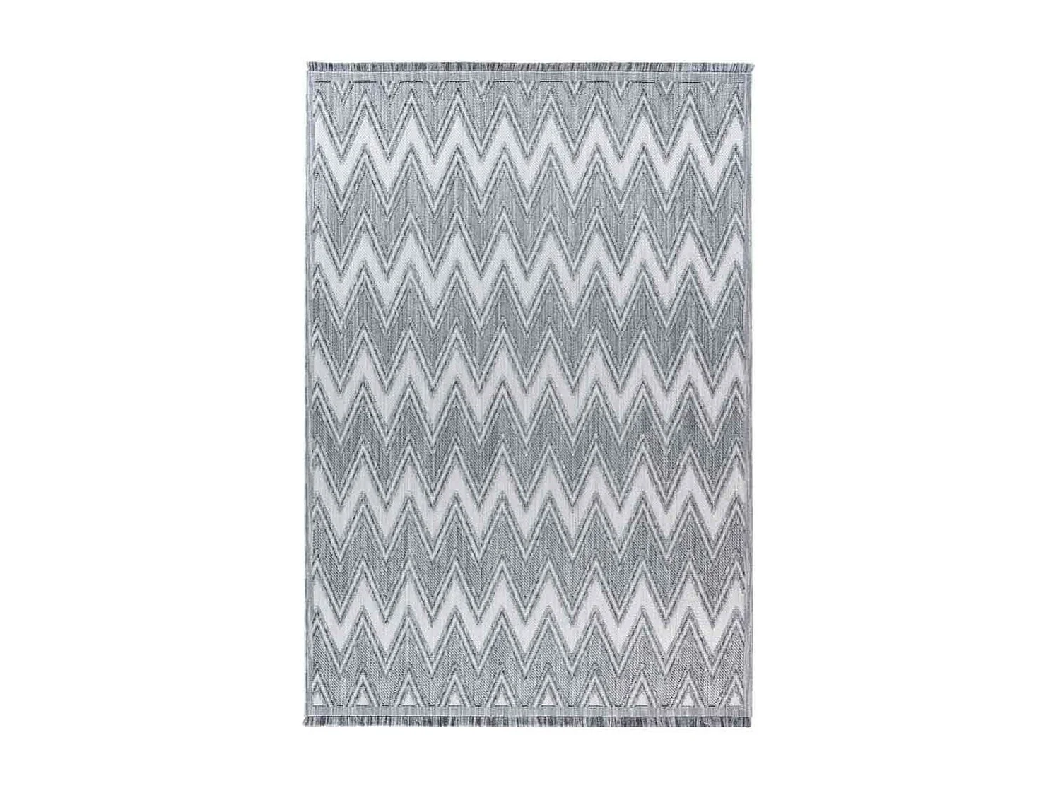 Tapis Tissé Ethnique à Poils Courts "Sarai" Gris 80 x 150 cm