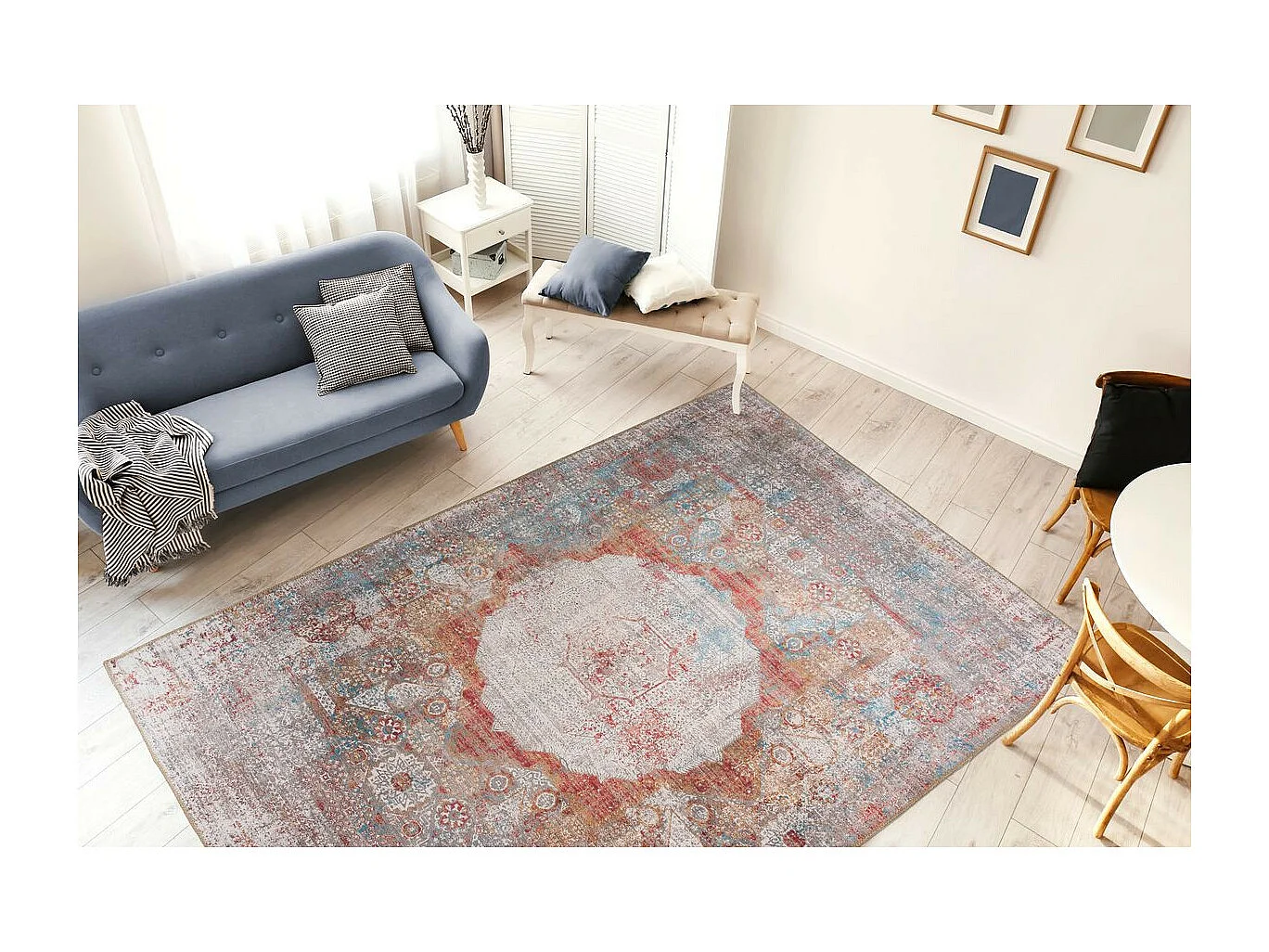 Tapis Tissé Vintage d'Orient "Faye" Multicolore 80 x 150 cm