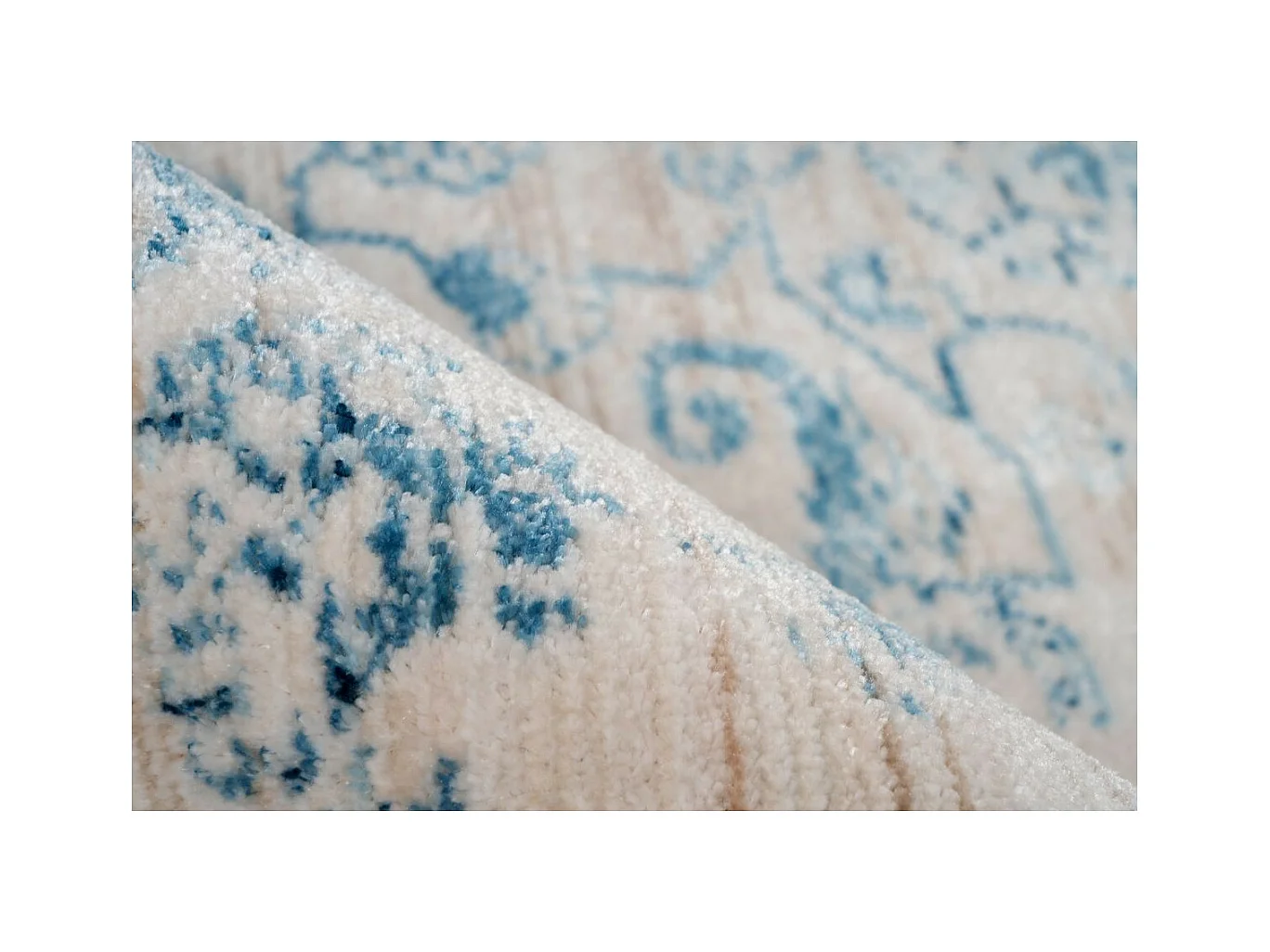 Tapis Vintage à Poils Courts "Baroque VI" Bleu 160 x 230 cm