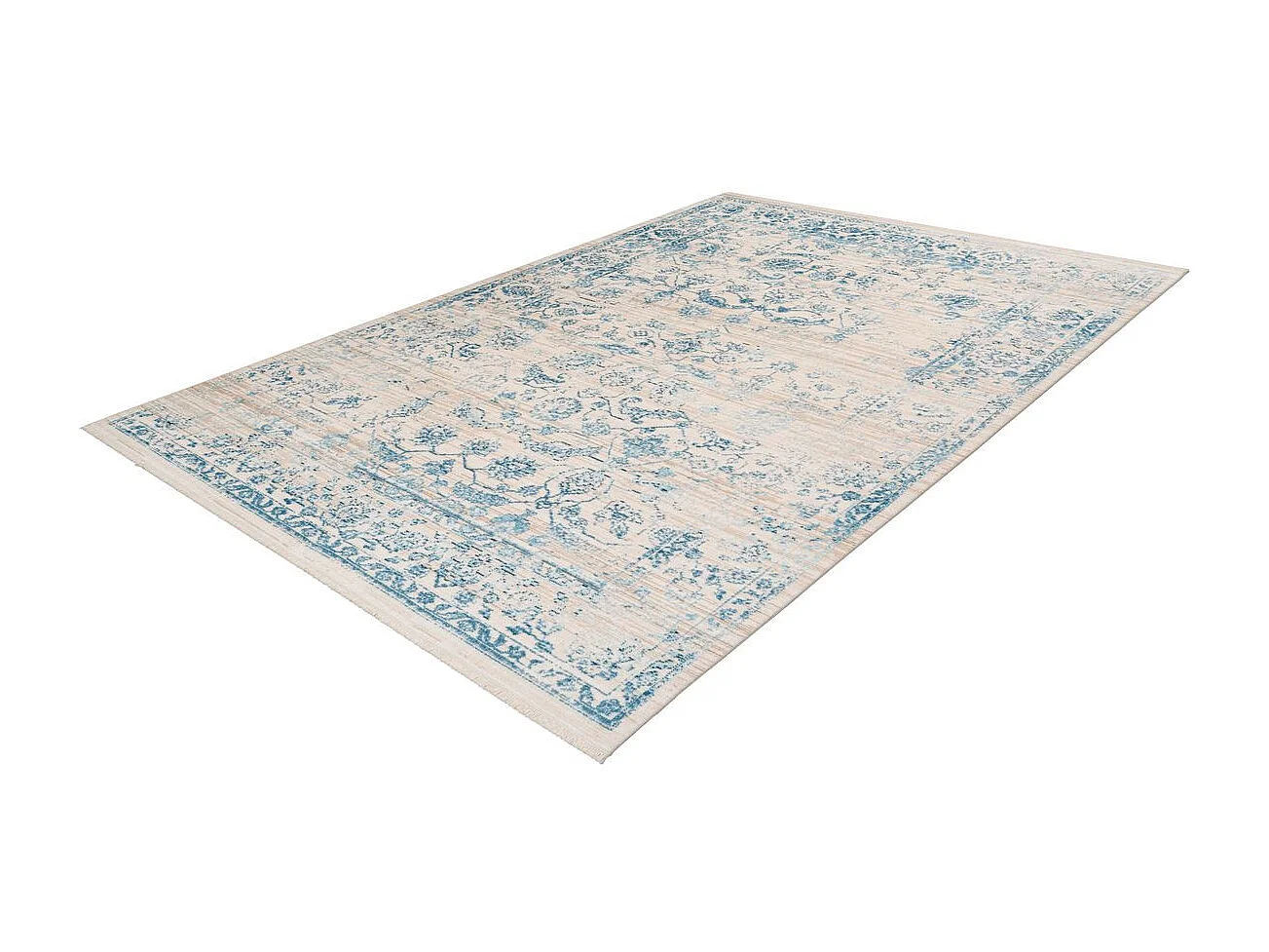 Tapis Vintage à Poils Courts "Baroque VI" Bleu 160 x 230 cm