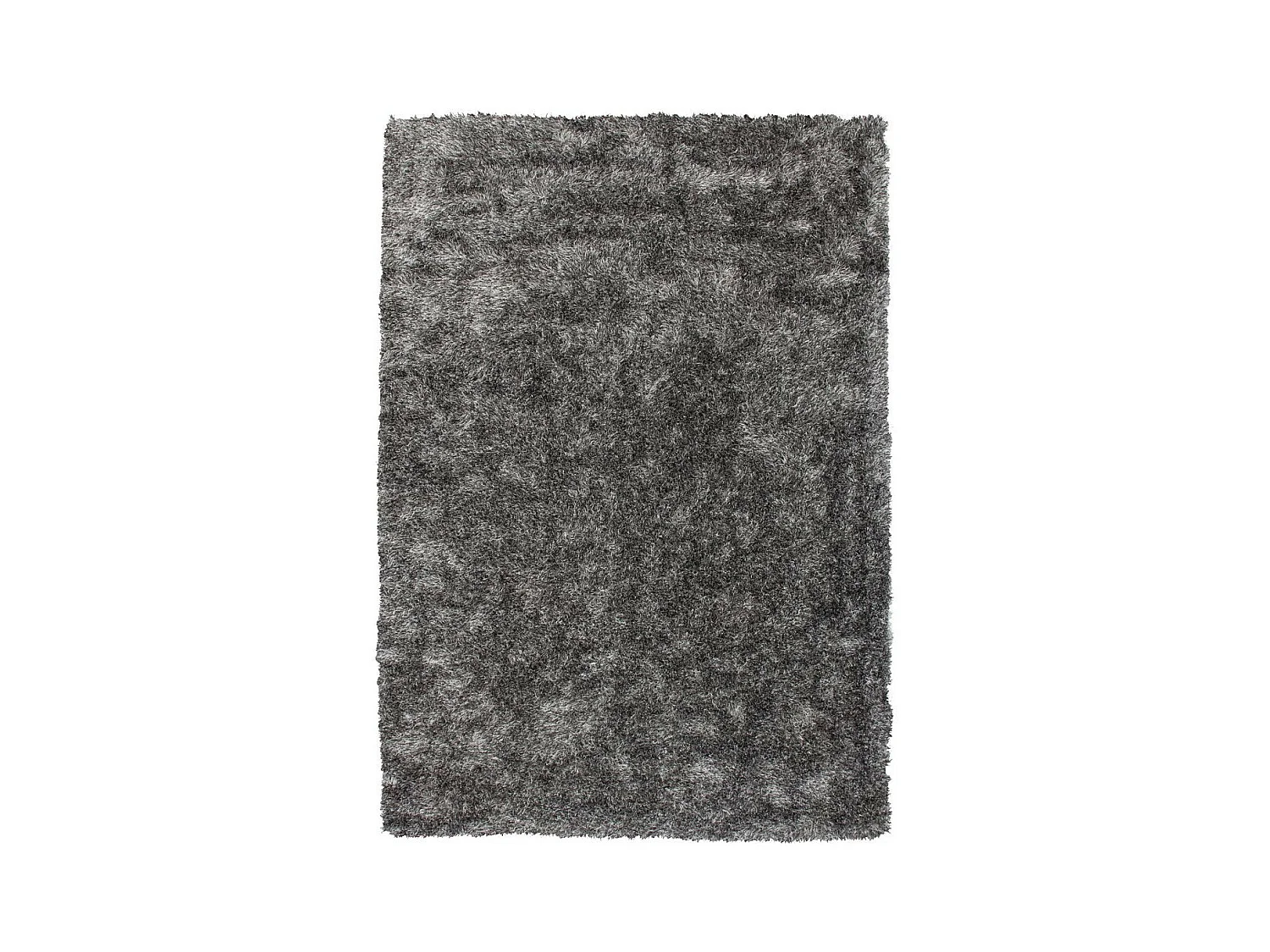 Tapis Shaggy Fait Main "Diamond" Gris Blanc 120 x 170 cm