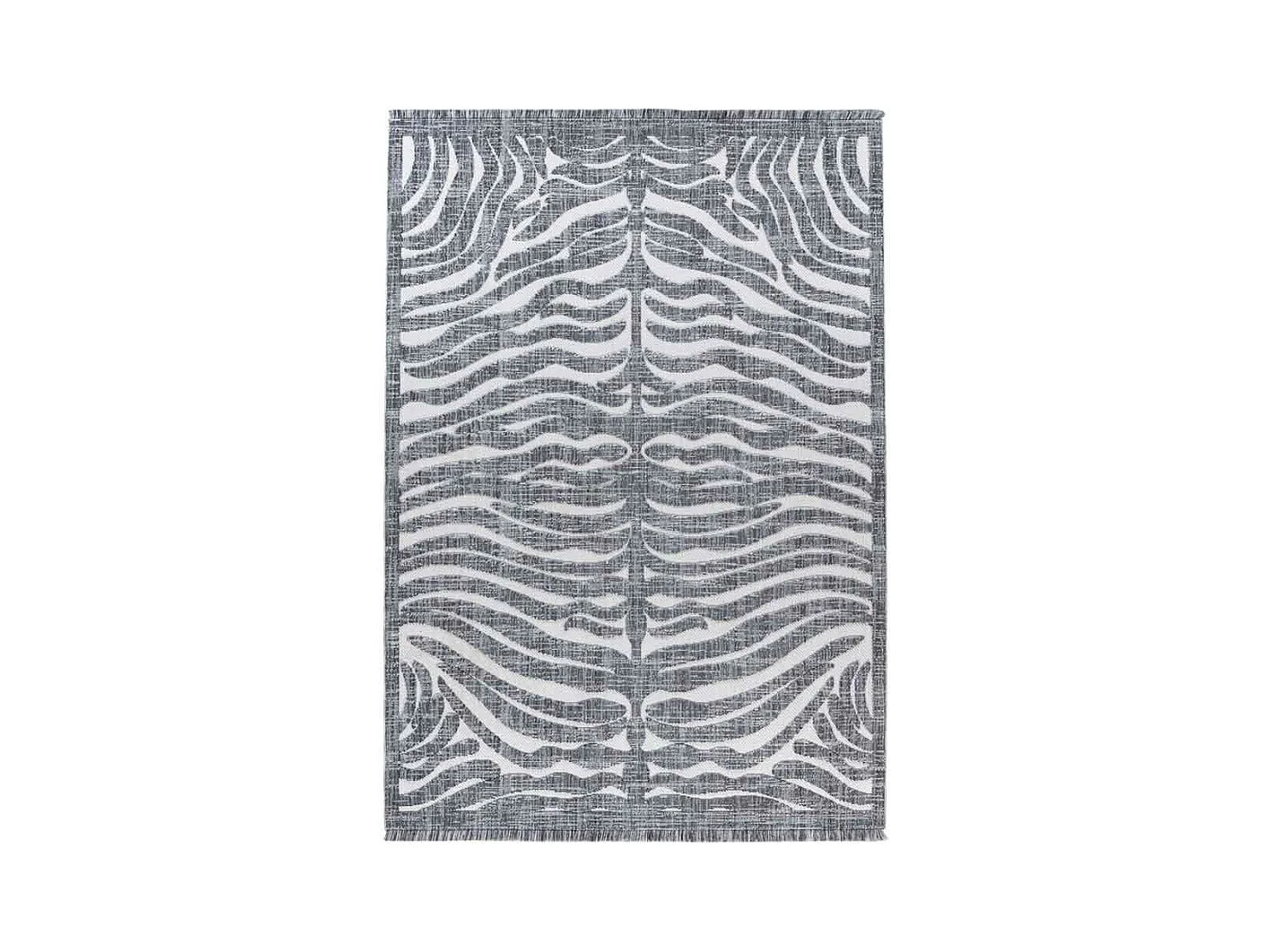 Tapis Tissé Ethnique à Poils Courts "Sarai II" Gris 120 x 170 cm