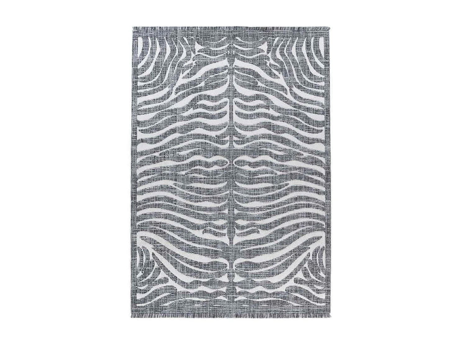 Tapis Tissé Ethnique à Poils Courts "Sarai II" Gris 120 x 170 cm