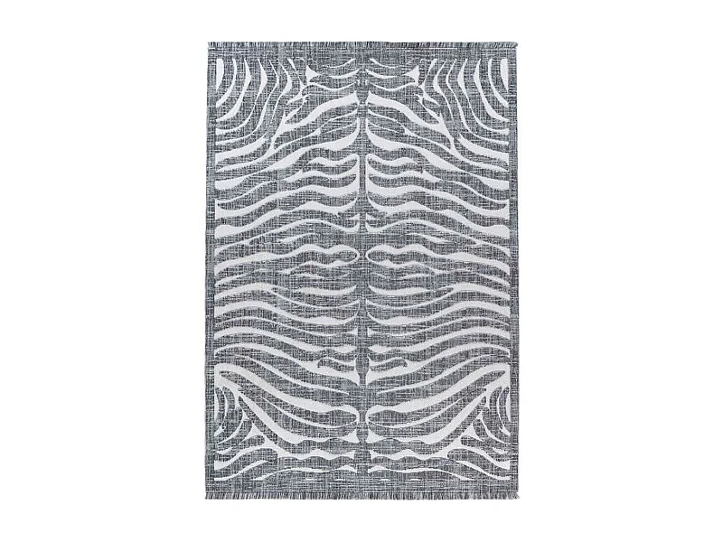 Tapis Tissé Ethnique à Poils Courts "Sarai II" Gris 120 x 170 cm